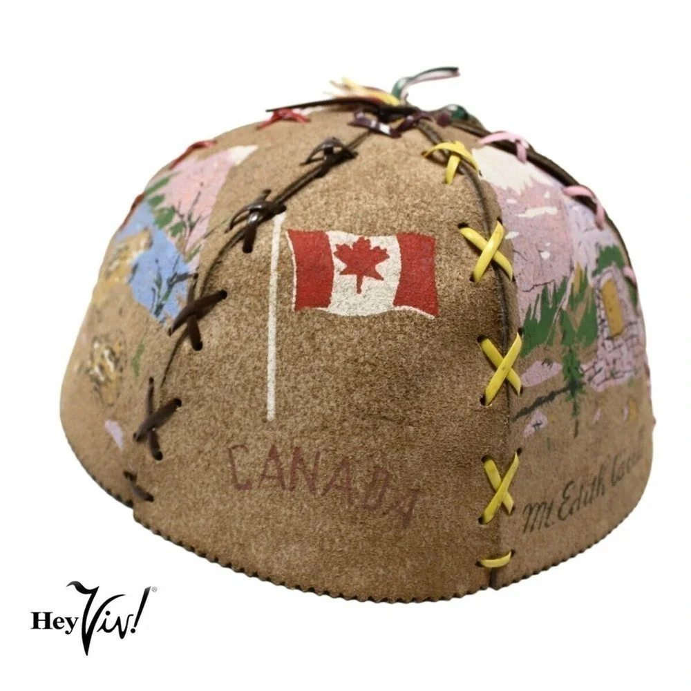Vintage 1960s Canada Brandon Mental Health Industries Souvenir Child Beanie Hat